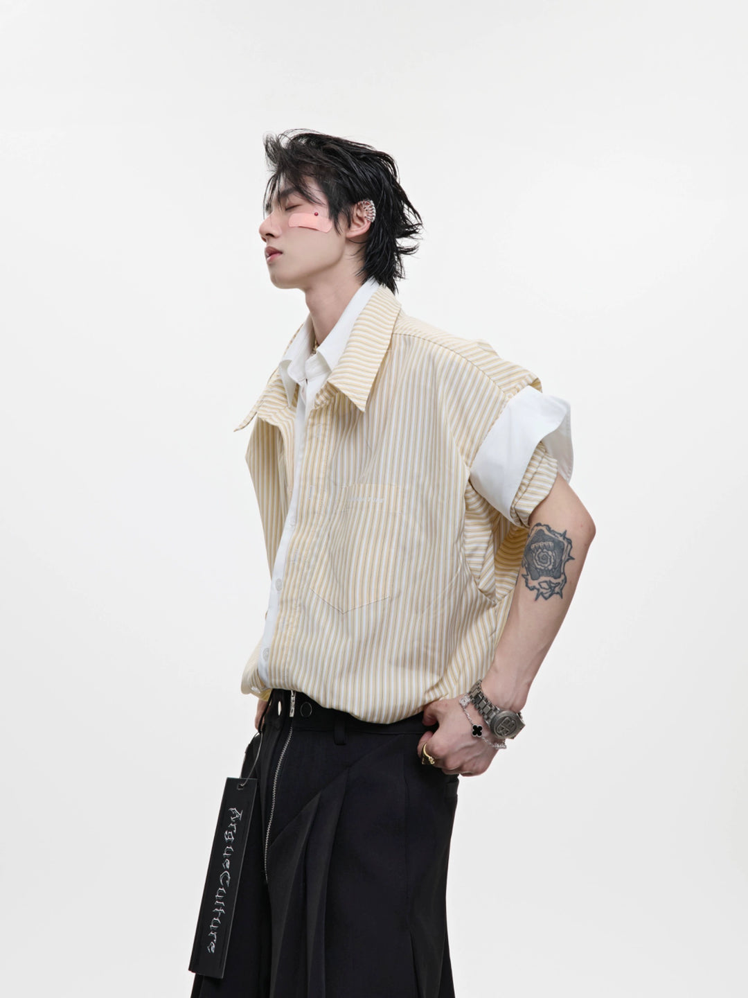Loose-fit Short Sleeve Striped Shirt