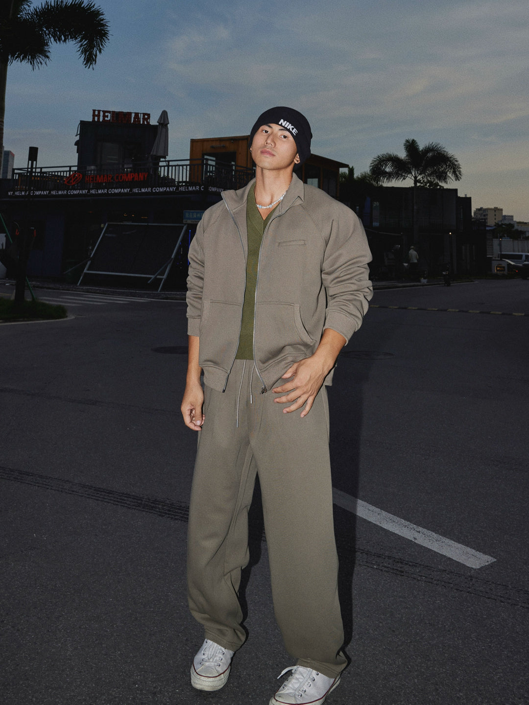 Zipper Sweatshirt and Casual Pants
