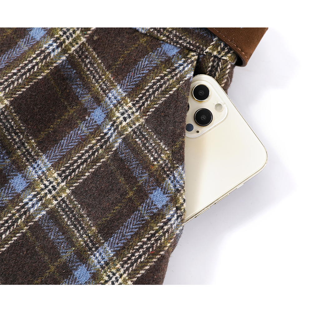Plaid Irregular Hem Midi Skirt