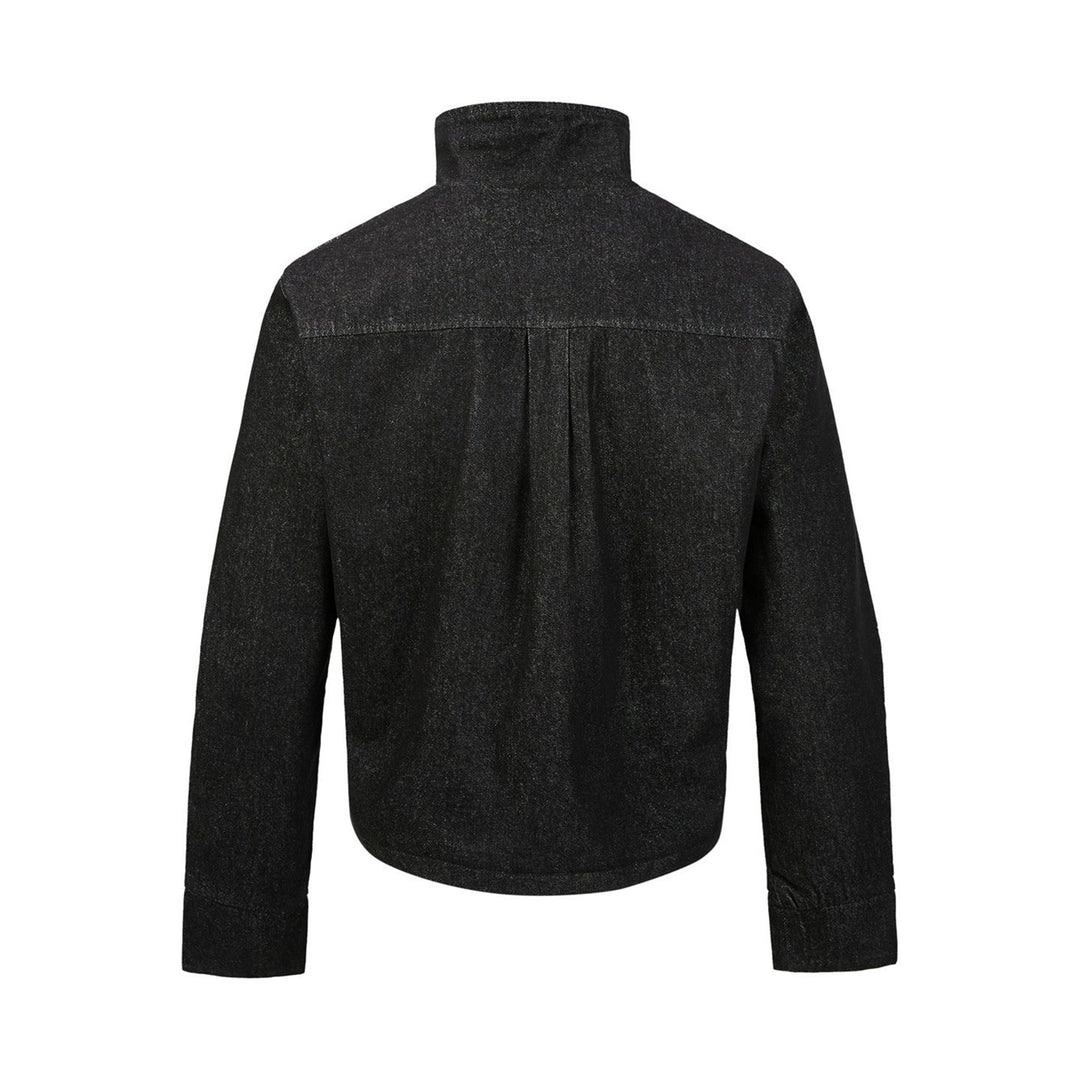 Stående krave denimjakke retro fit