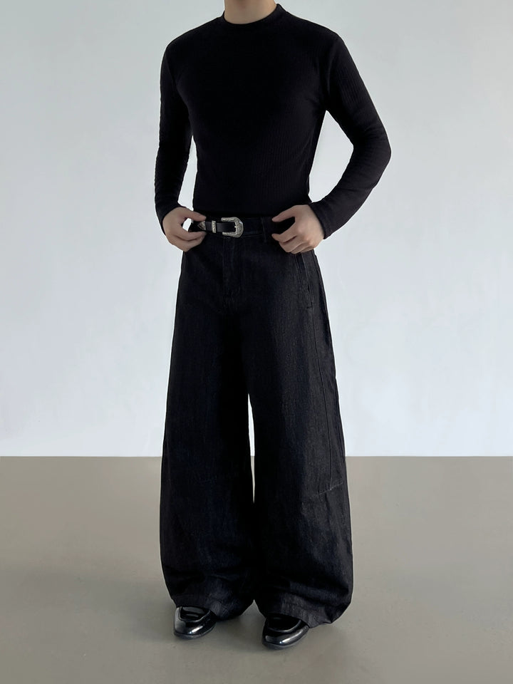 Baggy Weite-Leg Lockere Passform Jeanshose