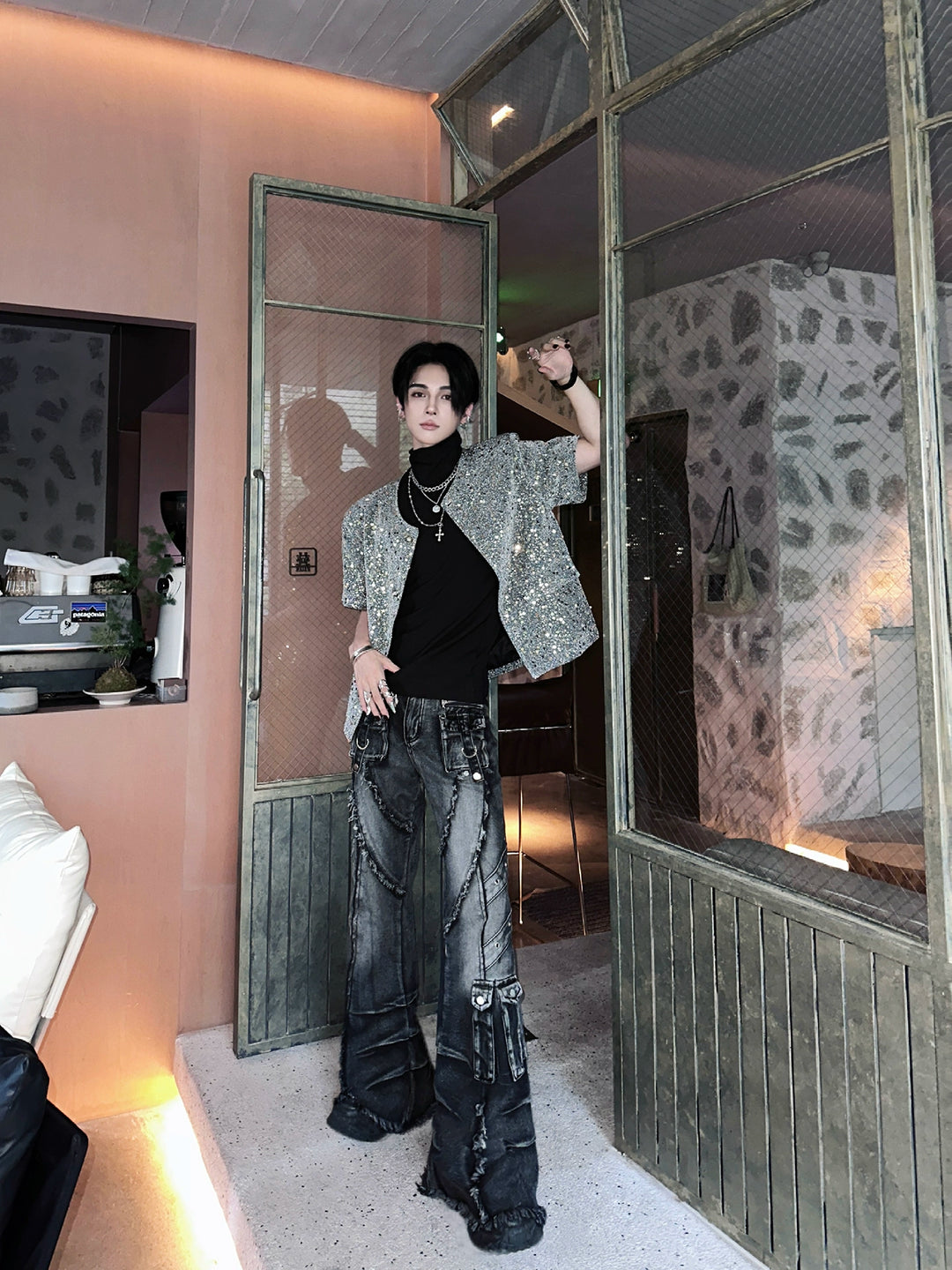 Sequin Short Sleeve Fashion Jacket