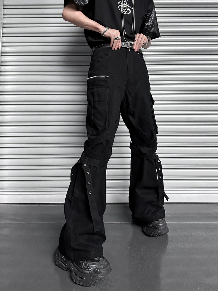 Flared Cargo Street Style Casual Pants