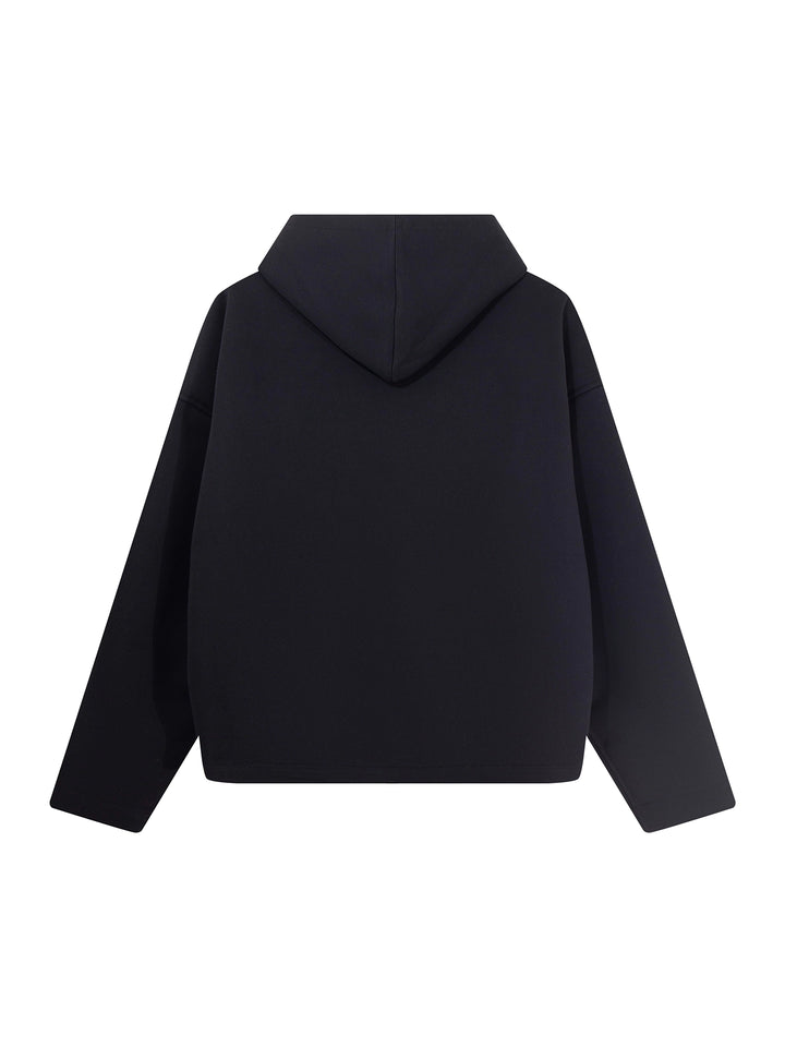 Cardigan à capuche zippé réversible à motif pied-de-poule