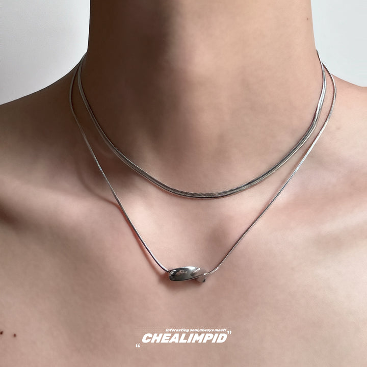 Titanium Steel Spiral Layered Necklace