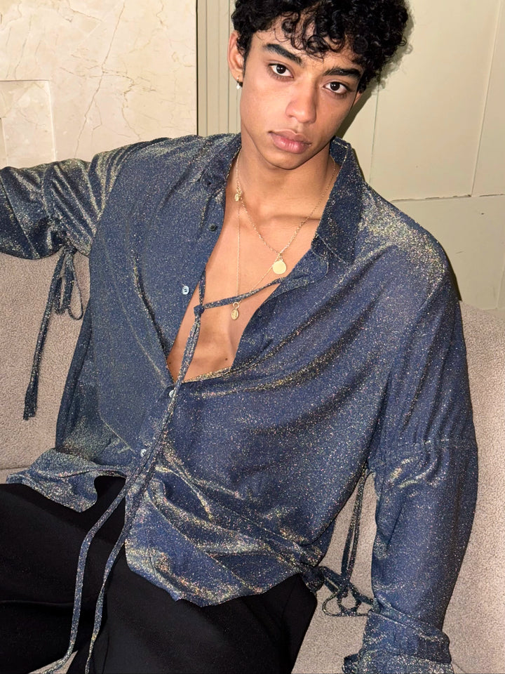 Sparkling Lightweight Loose Fit Long Sleeve Shirt