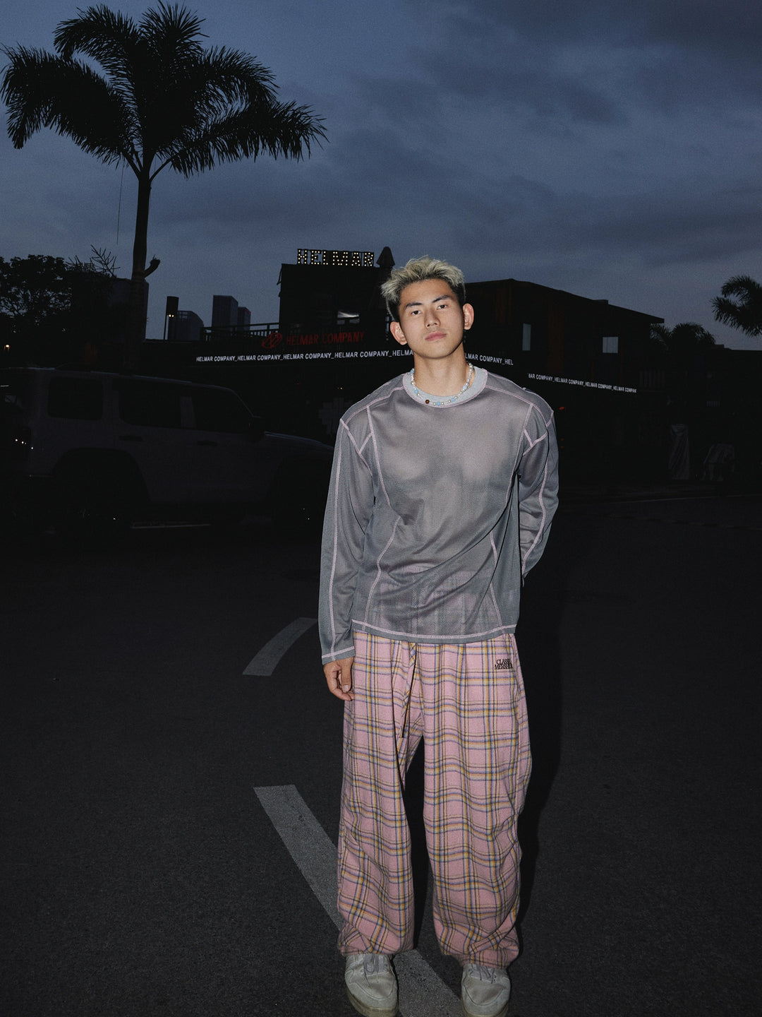 Mesh Hollow Long Sleeve Pullover