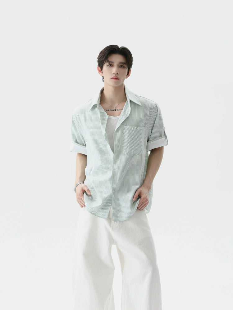 Cotton Loose Fit Striped Shirt