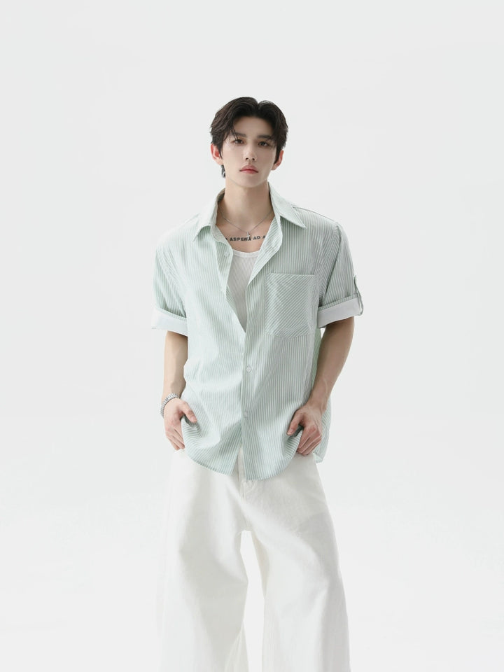 Cotton Loose Fit Striped Shirt