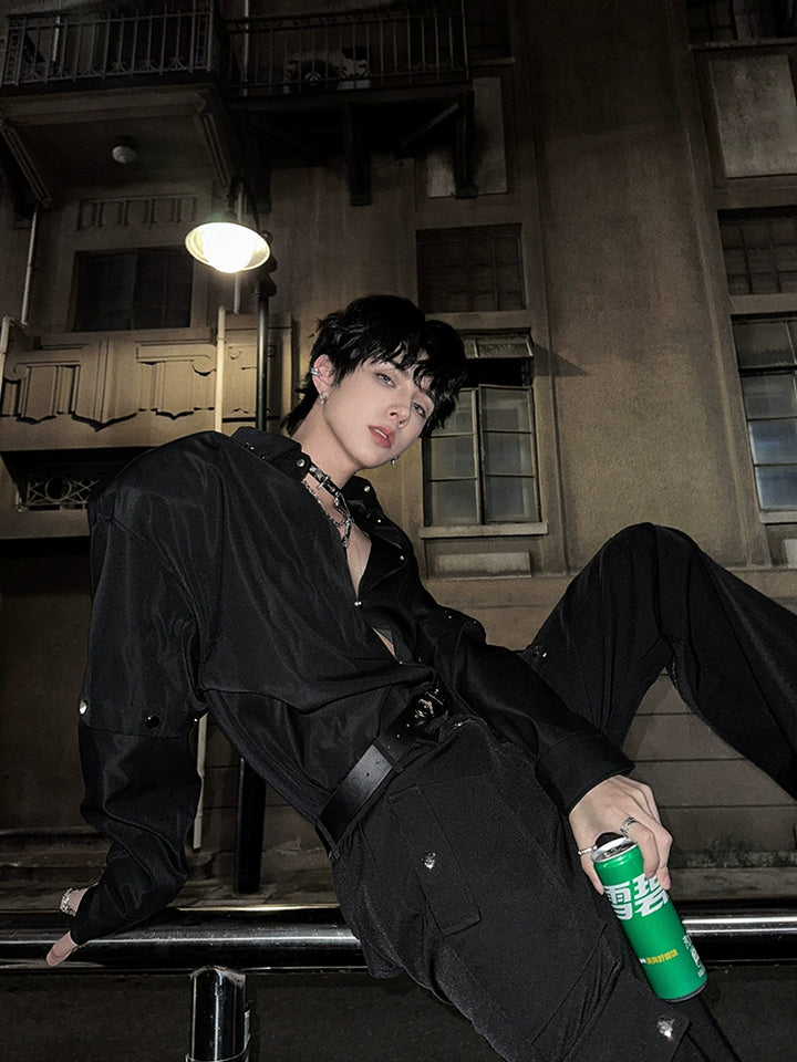 Casual Splice Long Sleeve Button Shirt