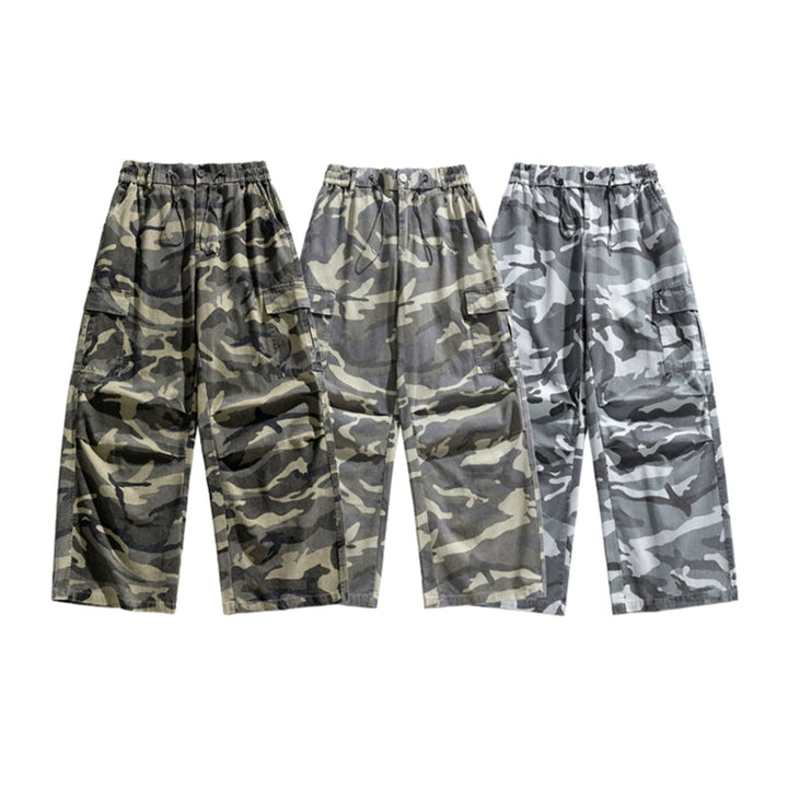 Camouflage Wide-Leg Cargo Pants