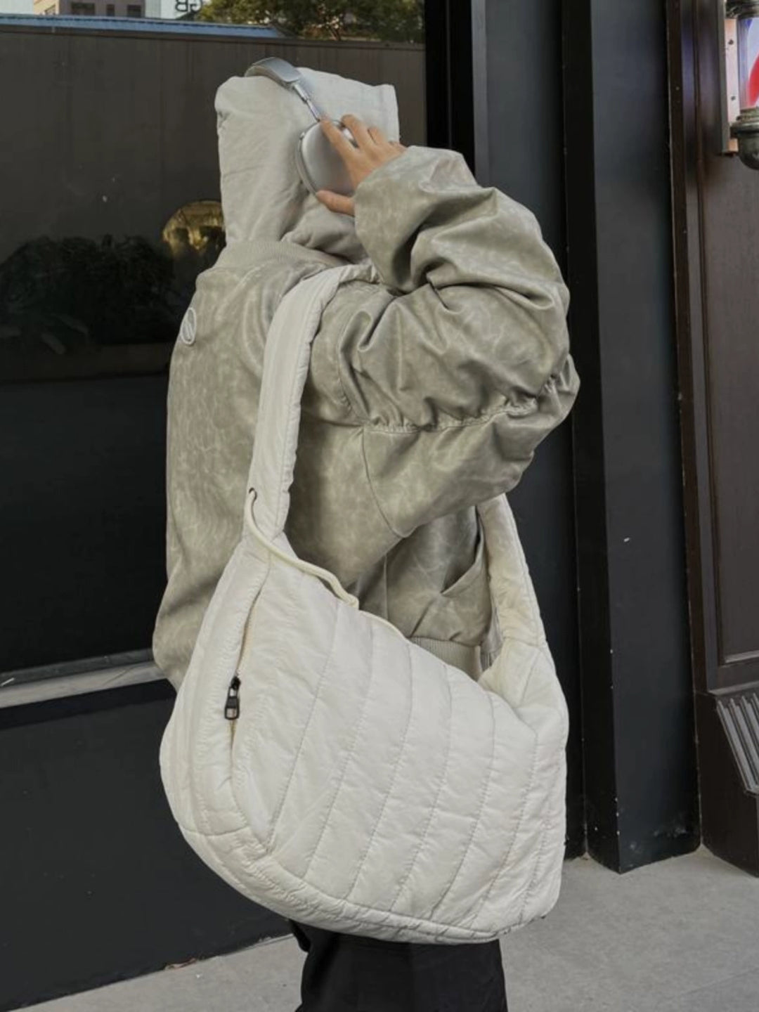 White Quilted Crossbody Bag