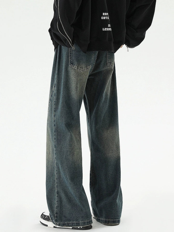 Retro Distressed Flared Loose Jeans