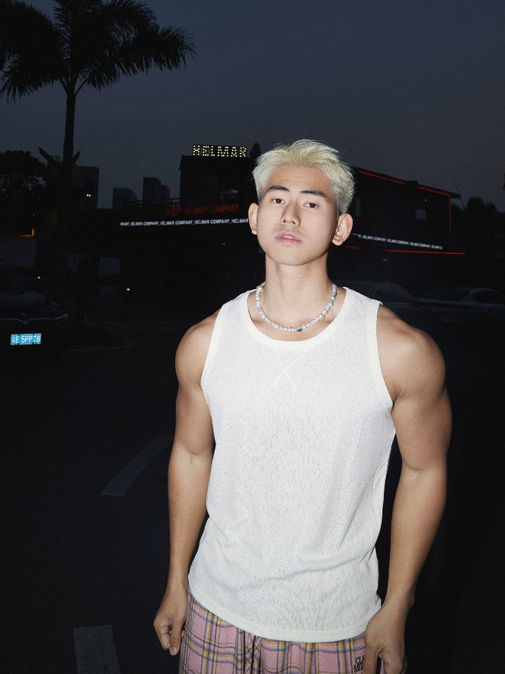 Retro Slim Fit Sleeveless Muscle Vest