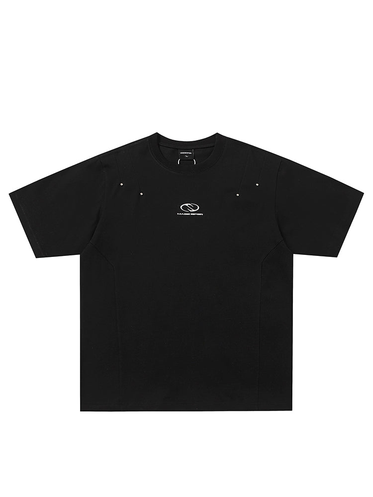 リベットデザインルーズフィットTシャツ
