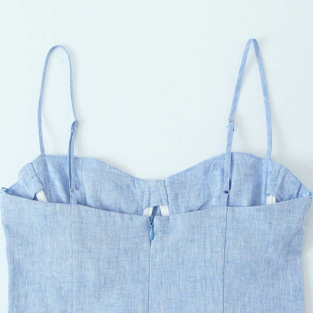 فستان ميدي ضيق مع شق