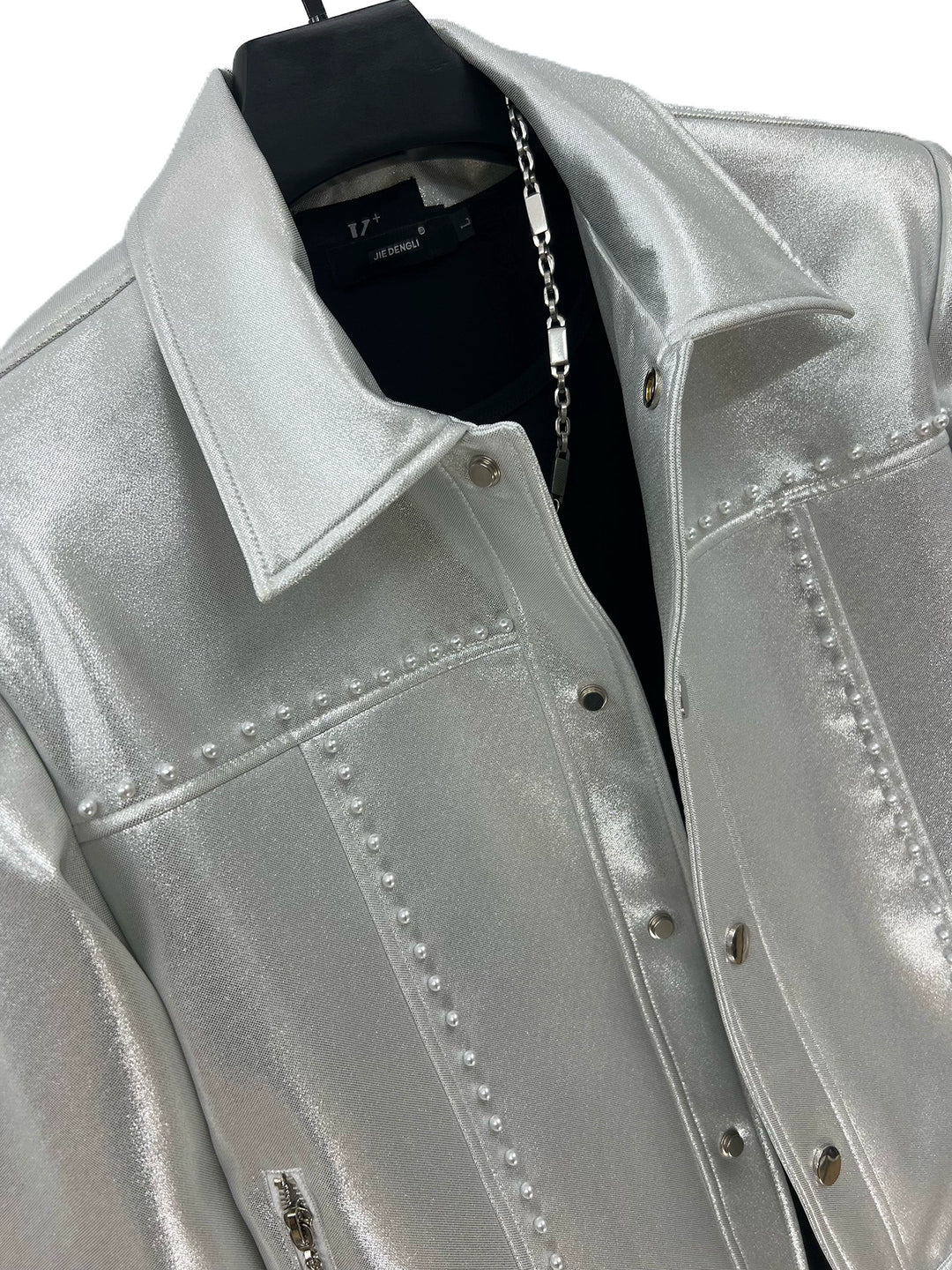 Silver Metallic Bomber Jacket