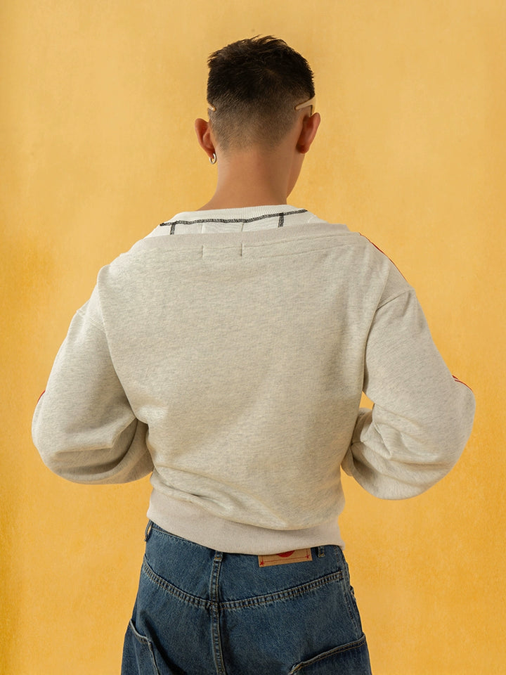 One-Shoulder Zip Up Striped Hoodie