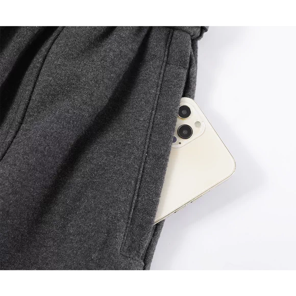 Wide-Leg Wool Cropped Casual Pants