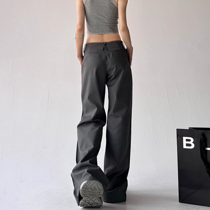 Low Waist Flared Wide Leg Pants