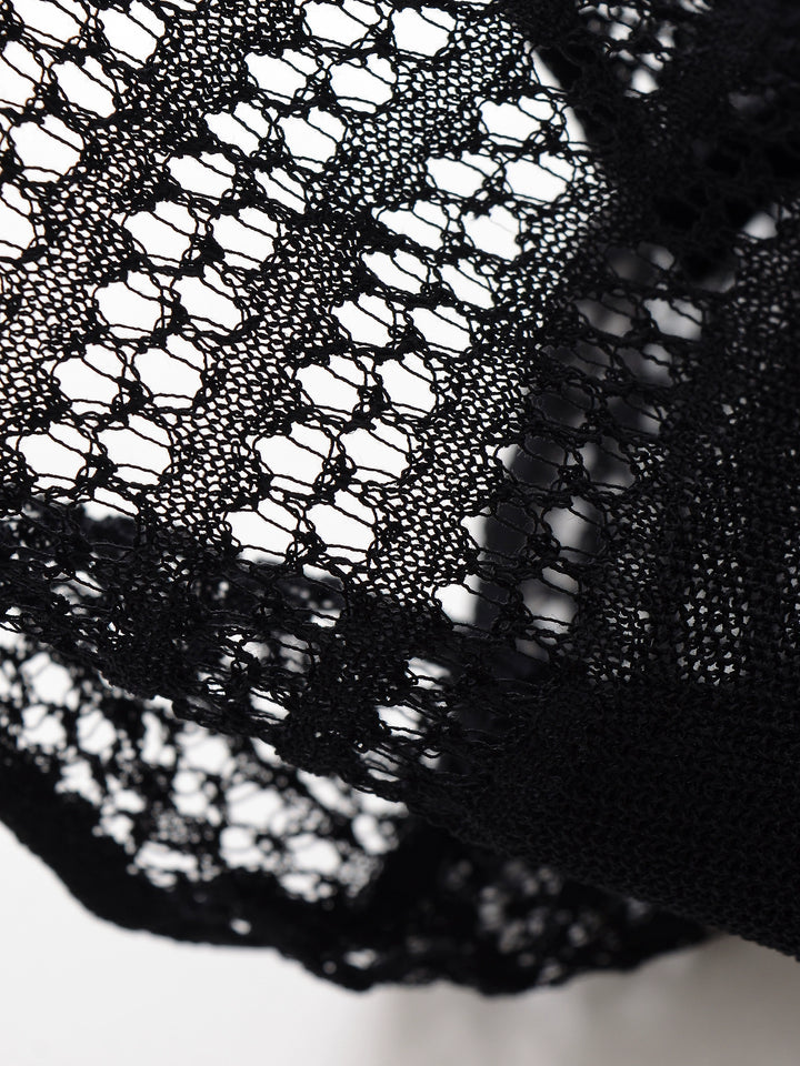 Πλεκτό Καρντάν Μάκρης Μανίκια με Δίχτυ