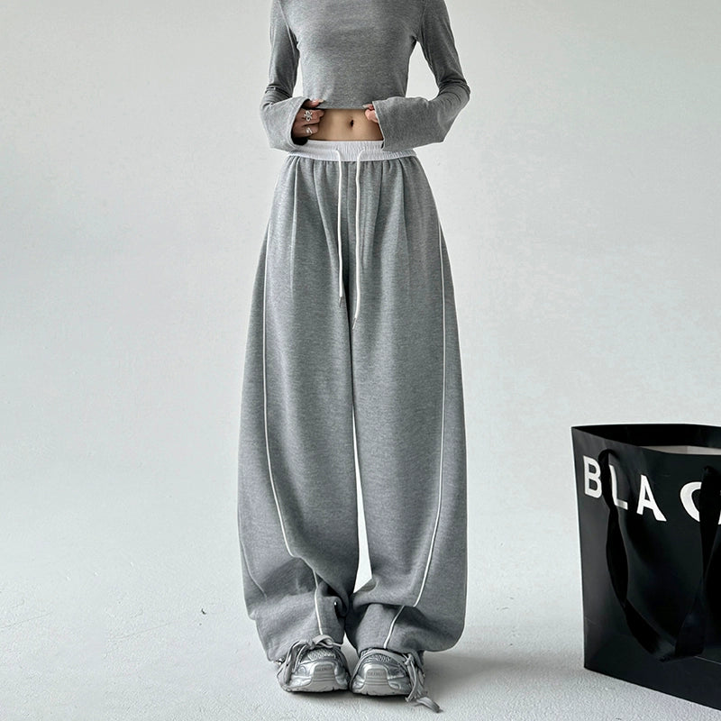 Wide Leg Casual Drawstring Sweatpants
