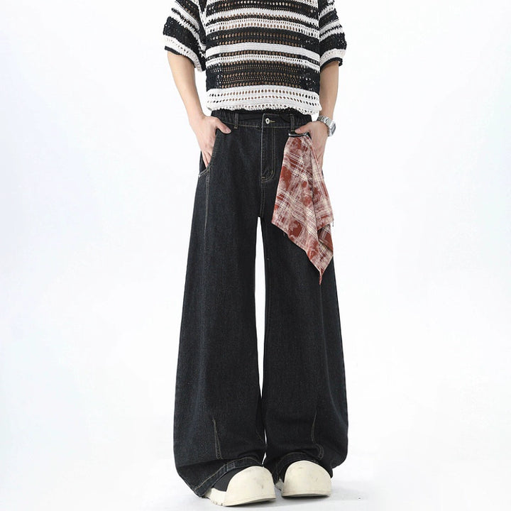 Jeans pantalon droit à jambes larges