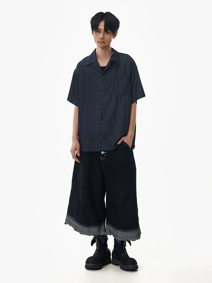 Cuban Collar Short Sleeve Shirt