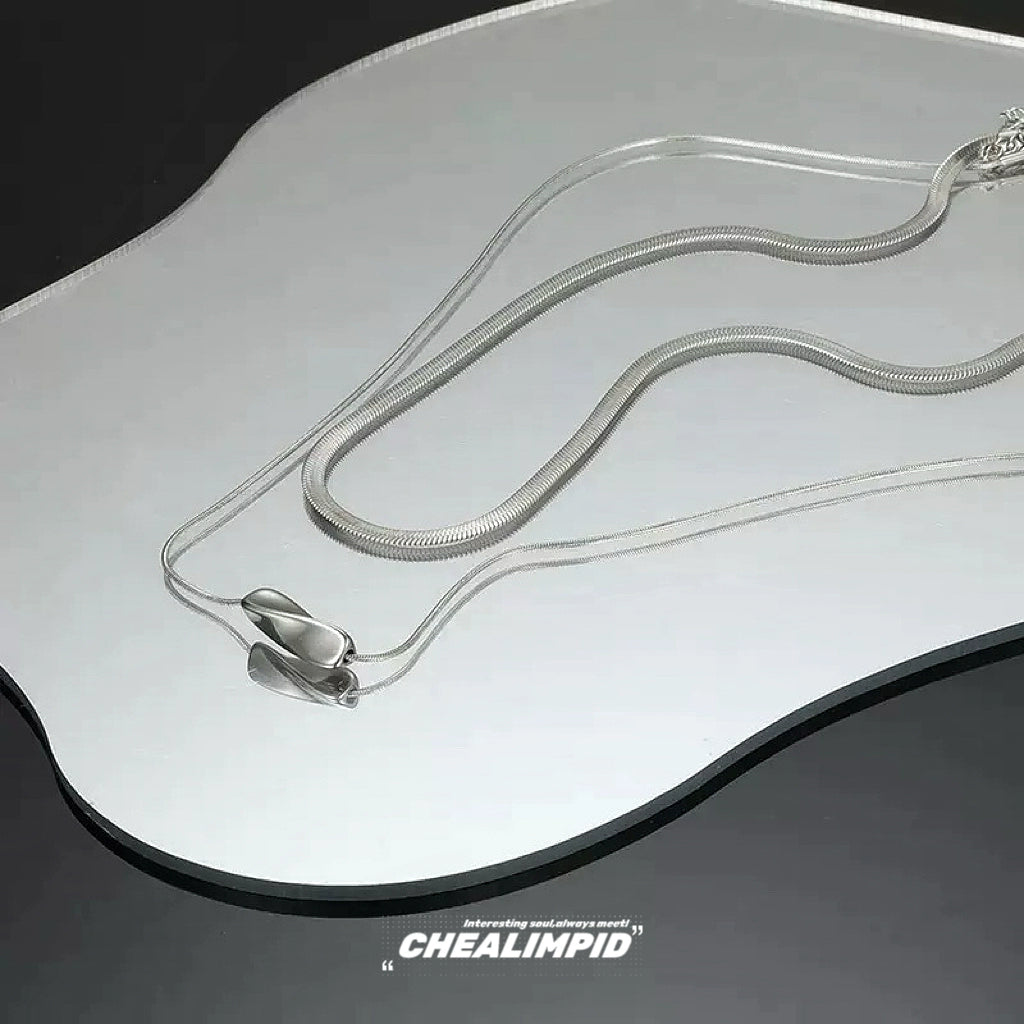 Titanium Steel Spiral Layered Necklace