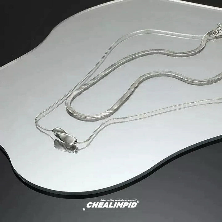 Titanium Steel Spiral Layered Necklace