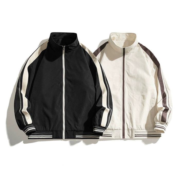 Stand Collar Contrast Stitching Jacket