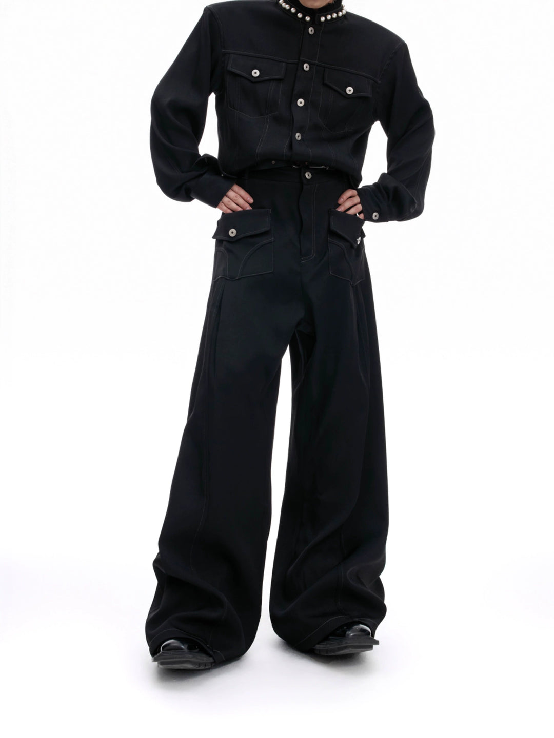 Wide Leg Denim Pants