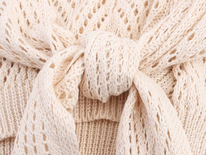 طقم سترة وتنورة ثلاثي القطع محبوك