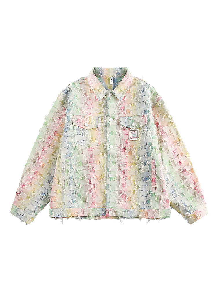 Veste à revers brut en tartan