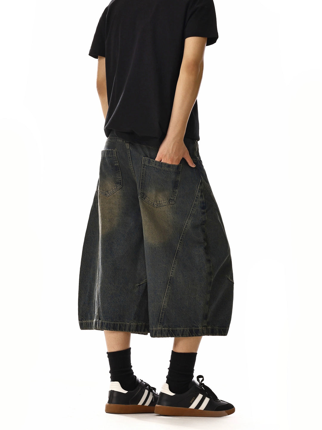 Wide-Leg Street Denim Shorts