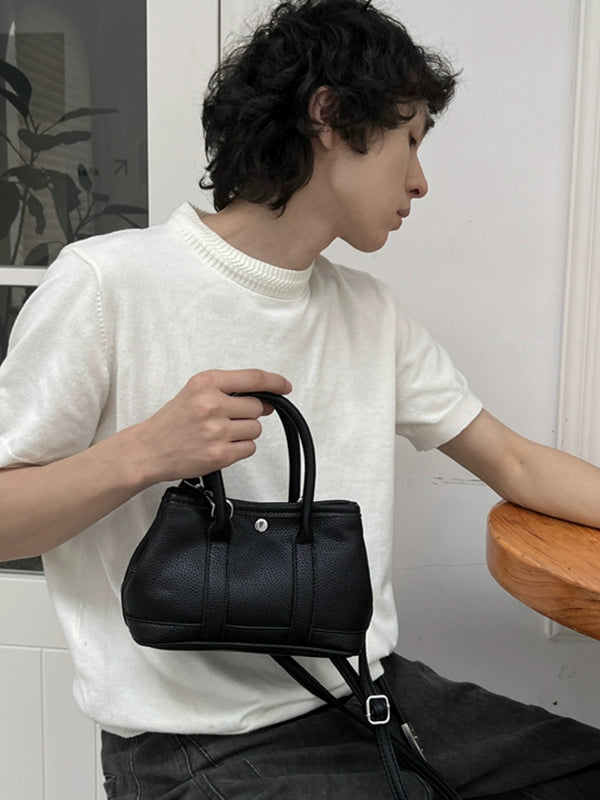 Black Shoulder Bag with Top Handle
