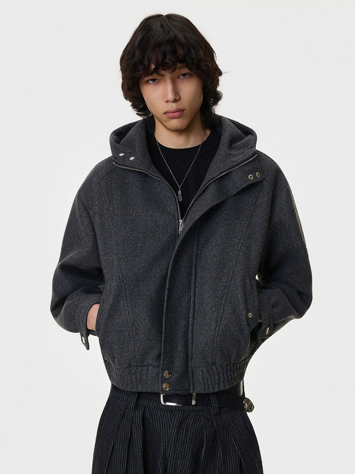 Retro uld zip-up hoodie jakke