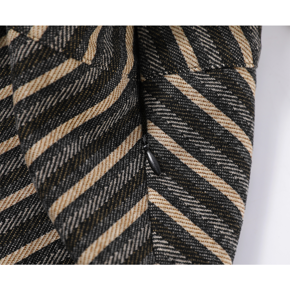 Striped Irregular Midi Skirt