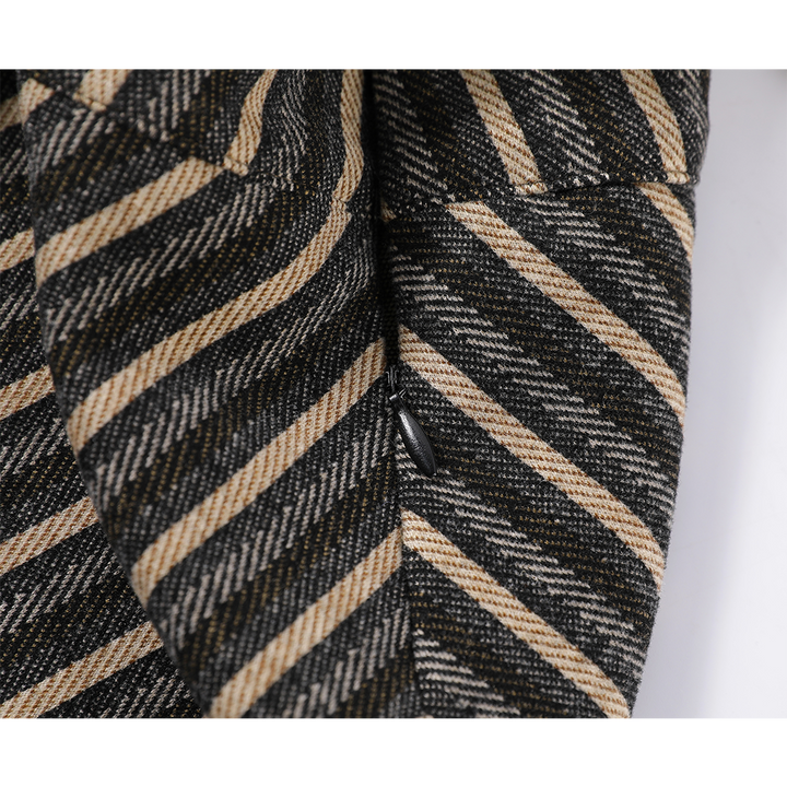 Striped Irregular Midi Skirt