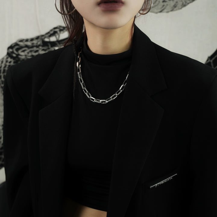 Chunky Metal Cuban Link Chain Necklace