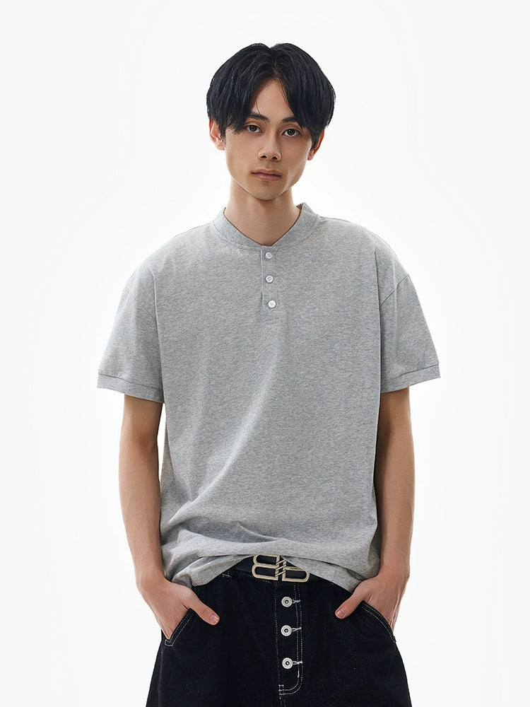 Henry Collar Short Sleeve Pullover