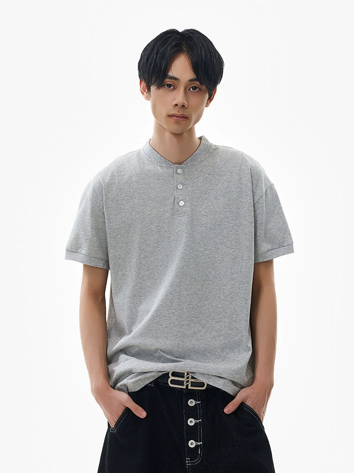 Henry Collar Short Sleeve Pullover