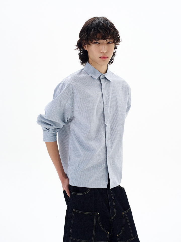 Long Sleeve Striped Button Shirt
