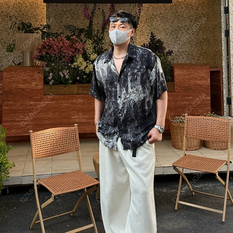 Loose Fit Ice Silk Casual Shirt