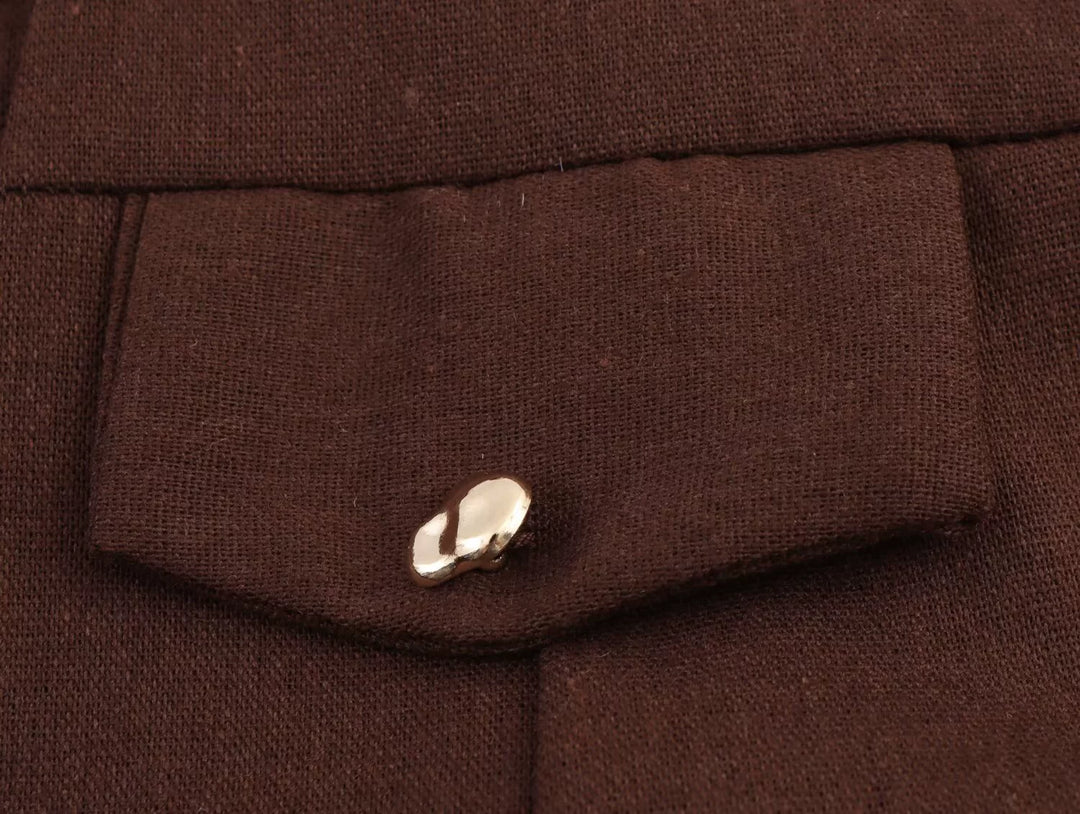 فستان قميص بأكمام طويلة مزين بحزام على شكل V