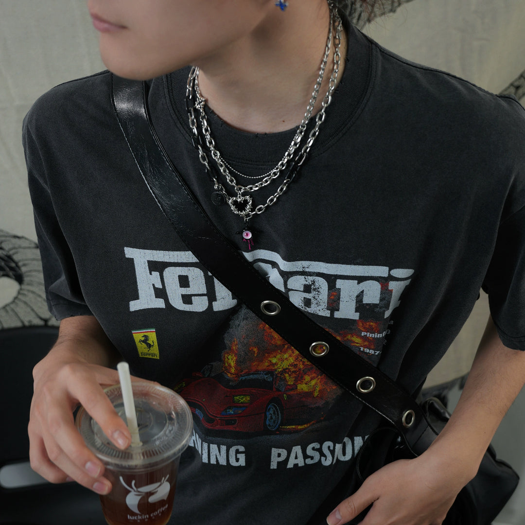 Pendant Charms Layered Chain Necklace