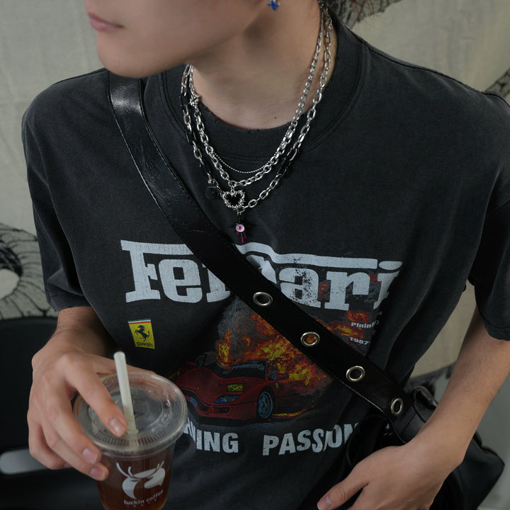 Pendant Charms Layered Chain Necklace
