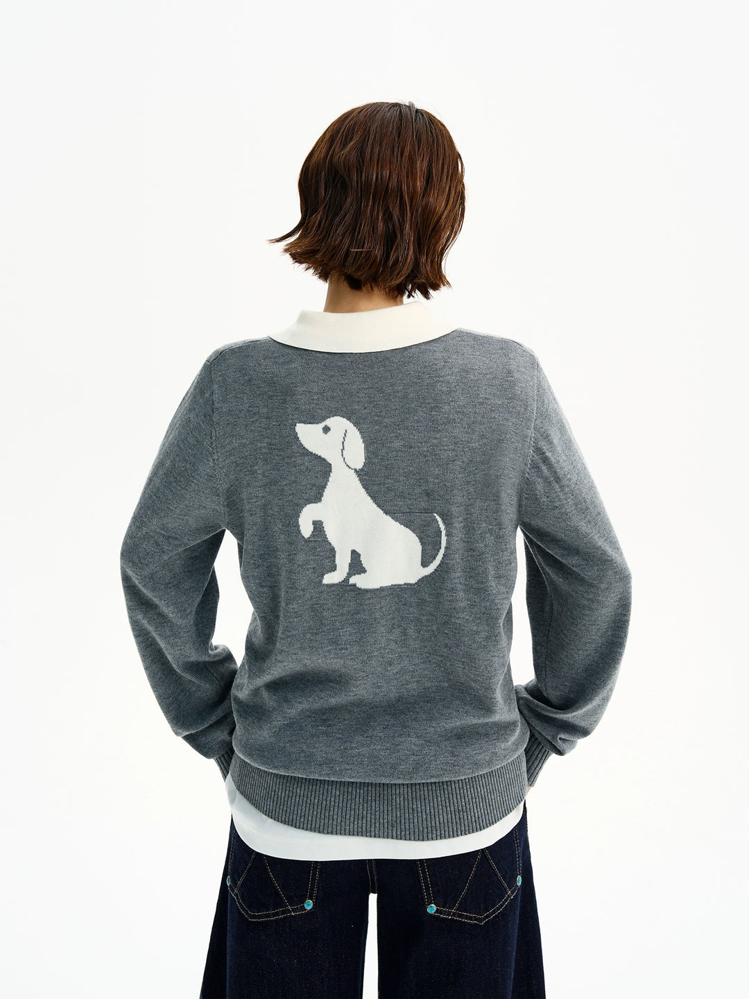 Dachshund Lapen Gebreide Polo Trui