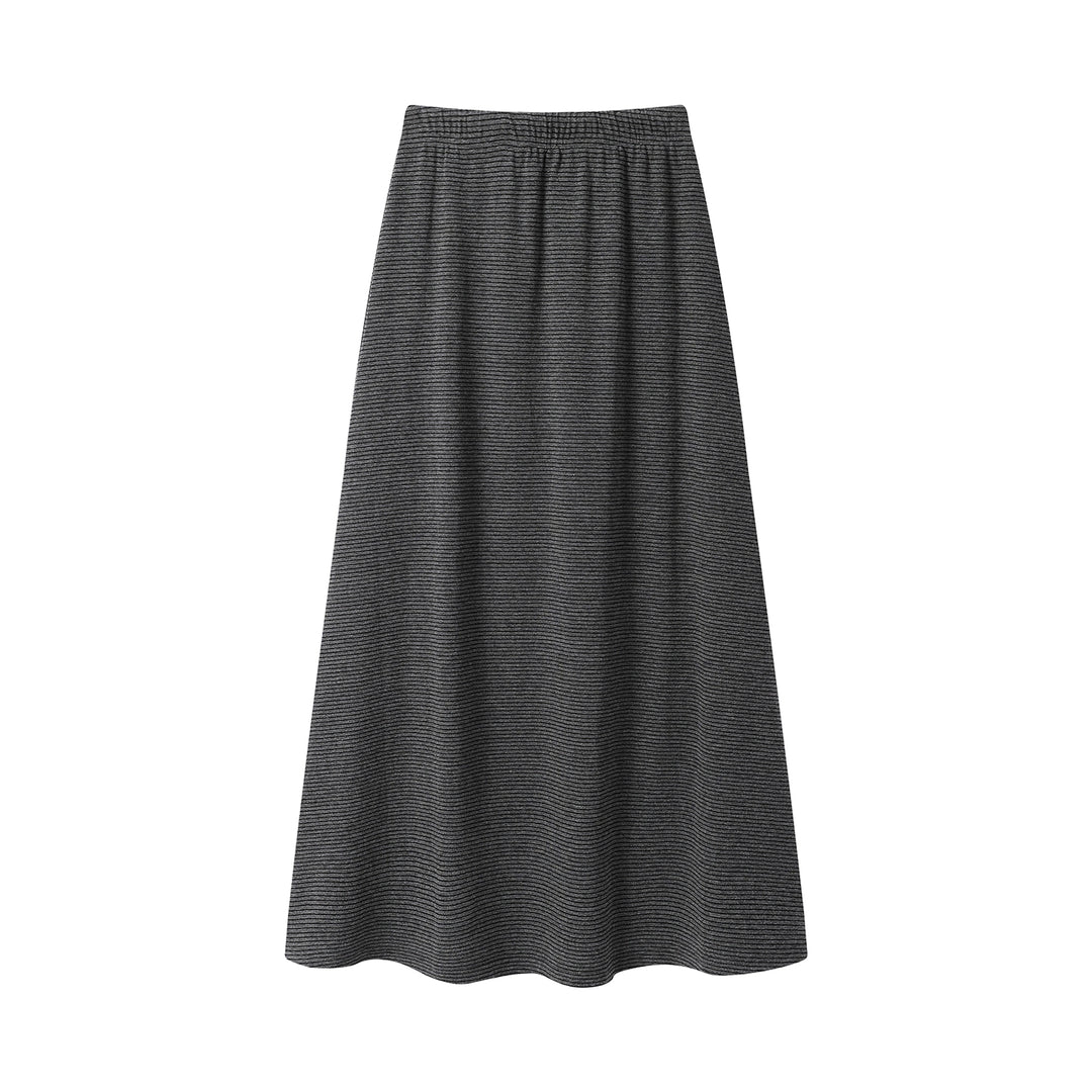 Knitted High Waist Striped Skirt