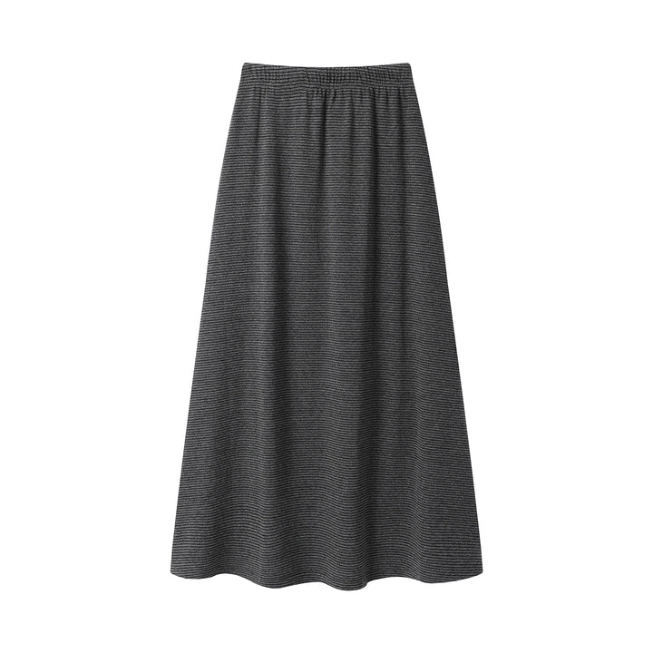 Knitted High Waist Striped Skirt